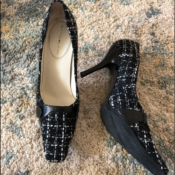 Bandolino Shoes - Bandolino tweed black and white plaid heels